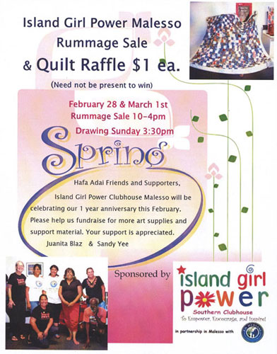 MALESSO Rummage Sale and Quilt Raffle
